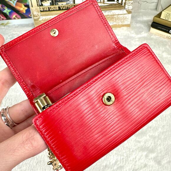 Louis Vuitton red Epi leather 6 key holder wallet keychain vintage custo… - Picture 9 of 16